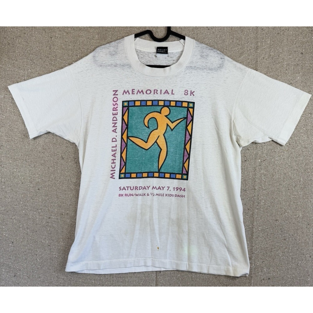 Vtg Mens Sz Large BEST FRUIT OF LOOM Michael D Anderson 8k 1994 Shirt White
